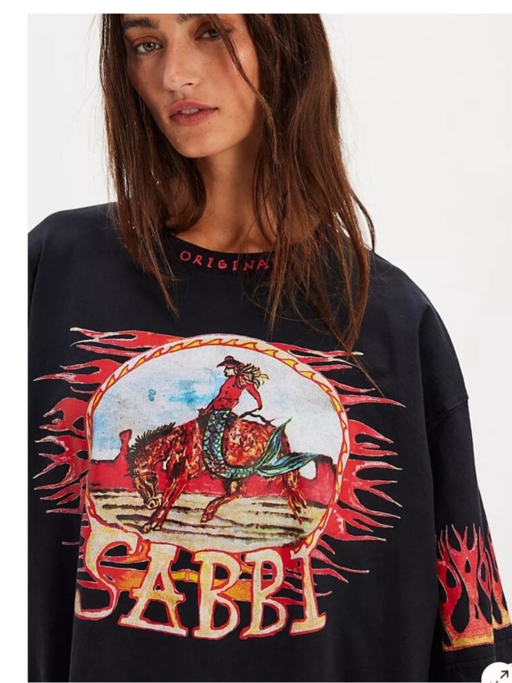 Free People X Sabbi Flame Oversized Graphic Tee
